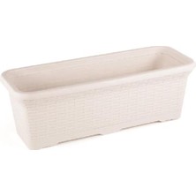 Bomii HB02 Hasır Balkon Saksı Tabaklı 54 Cm, 12 L Beyaz