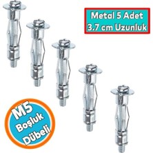 Bomii Boşluk Dübel Çelik Alçıpan Frt Tuğla Duvar Bims Paraşüt Dübeli 5X37 Metal 5 Adet
