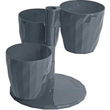 Bomii Dnc1 Dönence Saksı No:1 Standlı 21 Cm, 3 Litre Antrasit