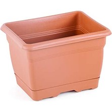 Bomii V600 Villa Balkon Saksı Tabaklı 21CM, 2,75 Litre Kiremit