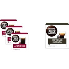 Bomii Nescafe Dolce Gusto Americano 16 Kapsül 136 gr x 3 ve Nescafe Dolce Gusto Espresso Intenso 16 Kapsül 112 gr