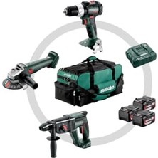 Bomii 685212000 Combo 3.1 Sb 18 Lt Bl Kömürsüz Akülü Darbeli Matkap + Kh 18 Ltx 24 Akülü Kırıcı Delici + W 18 L 9-125 Quick Akülü Avuç Taşlama 900 Watt Muadili Set (3x 5.2 Ah 18V Akü ve Şarj Cihazı)