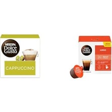 Bomii Nescafe Dolce Gusto Cappuccino 16 Kapsül 186.4 gr (Ekstra Krema) ve Nescafe Dolce Gusto Lungo 16 Kapsül 89,6 gr