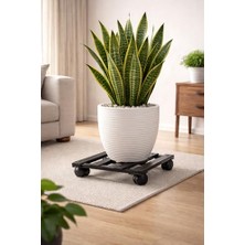 Bomii Tekerlekli Saksılık Metal Hareketli Çiçek Standı 30 x 30 cm Saksı Altlığı Holtech