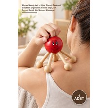 Yenilig 1 Adet Ahşap Masaj Aleti – Uğur Böceği Tasarımlı 6 Noktalı Ergonomik Tutma Saplı, Sırt Boyun Bacak Için Manuel Massager