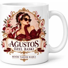 Ny Joy Ağustos Özel Baskı Hanımefendi Tasarımlı Porselen Kupa - Model 1173 Nyjoybz