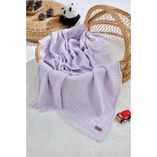 Ceylan Adam Lila 4 Katlı Müslin Bebek ve Çocuk BATTANIYESI%100PAMUK Erkek & Kız Bebekler Için Nefes Alabilen Cilt Dostu Bebek ve Çocuk Battaniyesi, Unisex,%