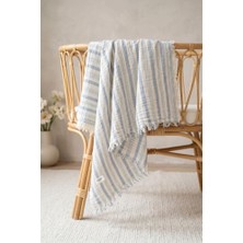 Ceylan Adam Çift Katlı Müslin Bebek Pike Örtü Yenidoğan Battaniyesi 85X95 cm Bebek Pikesi Puset Örtüsü Indigo