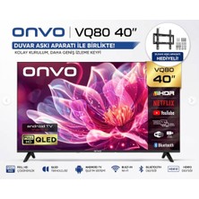 Onvo OV40VQ80 40" 101 Ekran Uydu Alıcılı Full Hd QLED Android Smart Tv I Askı Aparatlı