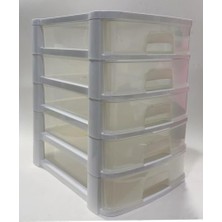 Ceylan Adam Şeffaf Raflı 5 Katlı Evrak Dosya Hırdavat Çekmecesi 35X26 H:39CM A4 Dosya Kağıdı ve Dosyalara Rahat