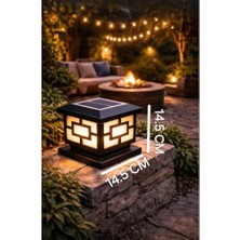 Ceylan Adam Edison Solar Set Üstü Bahçe Armatürü, Güneş Enerjili, Otomatik Yanan, Dekoratif LED Lamba, 2 Modlu Aydınlatma, Siyah