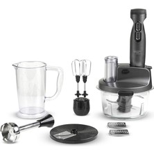 Leggno Gourmet Pro Cam Hazneli Blender Seti Metalik Gri