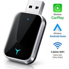 Ceylan Adam 2'si 1 Arada Kablosuz Carplay Android Auto Adaptörü, USB Type-C Dönüştürücü