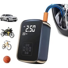 Ceylan Adam Dijital Kablosuz Şarjlı Hava Kompresörü, Taşınabilir Araç Lastik Bisiklet Top Şişirme Pompası, LCD Ekranlı Mini Kompresör, Powerbank Özellikli Otomatik Basınç Ayarlı Hava Pompası