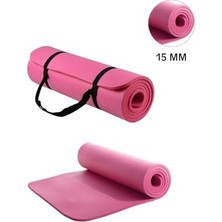 Ceylan Adam 15 mm Konfor Doku Kaymaz Nbr Pilates Egzersiz Minderi, Taşıma Askılı, Pembe