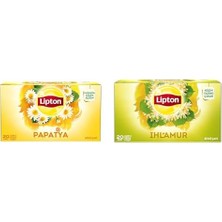 Trendexa Lipton Papatya Bardak Süzen Poşet Bitki Çayı 20'li Paket, 30 G ve Lipton Ihlamur Bardak Süzen Poşet Bitki Çayı 20'li Paket, 32 G