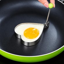 Ceylan Adam Paslanmaz Çelik Yumurta ve Krep Şekillendirici Kalıp, Yapışmaz Pancake Omlet Pişirme Aparatı, Kahvaltılık Yumurta Formu, Pratik Metal Pişirme Kalıbı (Kalp)
