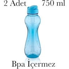 Trendexa 2 Adet Sporcu Matarası 750 ml Bpa Içermez Yürüyüş Spor Okul Mavi