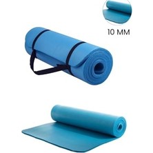 Ceylan Adam 10 mm Konfor Doku Kaymaz Nbr Pilates Egzersiz Minderi, Taşıma Askılı, Mavi