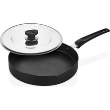 Trendexa 3739 Güçlü Biogranit 28X4 cm Hamsi Tava Metal Kapak Siyah