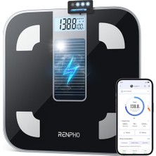 Trendexa Sonsuz Güç ile Akıllı Terazi, Vücut Ağırlığı Için Güneş Enerjili Ölçeği, Pil Gerekmez, Dijital Bluetooth Vücut Yağ Ölçeği, Akıllı Uygulamalı Vücut Kompozisyon Monitörü, 400 Lbs-Elis Solar 1