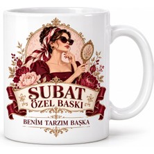 Gees Global Şubat Özel Baskı Hanımefendi Tasarımlı Porselen Kupa - Model 1167