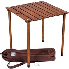 Ceylan Adam 50 x 50 x 50 Katlanır Rulo Kamp ve Piknik Masası Kahverengi