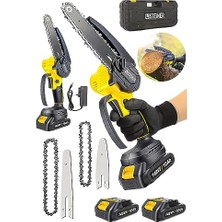 Trendexa Alman 148 Vf 10 AH%100 Kömürsüz Motor Akülü Dal Kesme Budama Testere Bıçkı Makinesi 15 cm Sarı