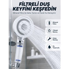 Astraltech Şeffaf Filtre Hazneli Duş Başlığı Güçlü Akışlı Pratik Banyo Duşu