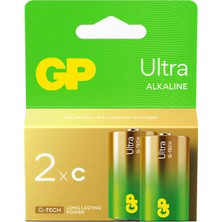 GP 14AU G-Tech Ultra Alkalin LR14 C Boy Orta Pil 2'li Paket