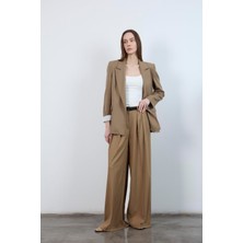 Perry Pileli Palazzo Kemerli Pantolon - Mocca