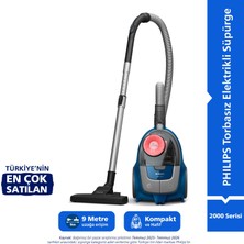 Philips 2000 Serisi Torbasiz Elektrikli Süpürge, 750W, PowerCyclone 4, Super Clean Air Filtre, Kompakt ve Hafif, XB2123/09