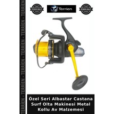 Terrien Özel Seri Albastar Castana Surf Olta Makinesi Metal Kollu Av Malzemesi
