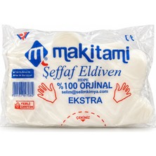 Makitami Extra Kalın Şeffaf Eldiven 100’LÜ