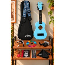 Midex UKX-233LTB Açık Mavi Concert Ukulele (Askı Çanta Metod Pena)