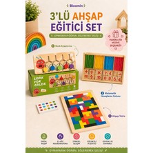 Bloomin 3’lü Eğitici Ahşap Oyun Seti