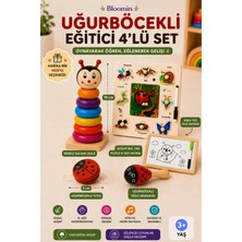 Bloomin 4lü Ahşap Uğurböcekli Eğitici Set - Yoyo Marakas Tahta&bultak Marakas