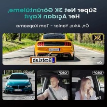 Rafta Ses Kontrolü,4 Kanallı 3,18 Inç Dokunmatik Ekran, 2160P + 1080P + 1080P Ön ve Arka Iç Döngü Kaydı, 5,8 Ghz Wifi, Gps, Gece Görüşü, Wdr, Park Modu ile 4K Araç Kamerası 128 GB Hafıza Kartlı