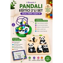 Bloomin 2li Ahşap Eğitici Pandalı Oyun Seti