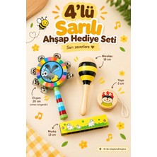 Bloomin Ahşap 3’lü Sarılı Hediye Seti (El Çanı & Marakas & Yoyo & Mızıka)