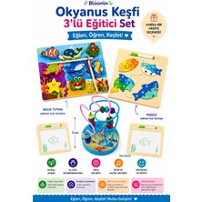 Bloomin 3lü Ahşap Eğitici Okyanus Oyun Seti