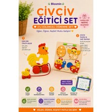 Bloomin 2li Ahşap Eğitici Civcivli Oyun Seti
