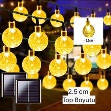 Üstüner Menfry Güneş Enerjili Solar Büyük 50 Ledli Kristal Top 7 Metre Bahçe Teras Balkon Ağaç Aydınlatma 8 Modlu