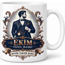 Bucuks Ekim Özel Baskı Beyefendi Tasarımlı Porselen Kupa - Model 1163 Bcks