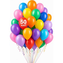 Guguk Store Renkli Balon 50 Li Karışık Renk Parti Doğum Günü Kutlama Özel Günler