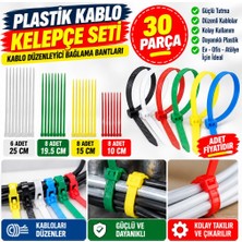 Burada Bulabilirsin Buradabulabilirsin 30 Parça Plastik Kablo Kelepçe Seti Kablo Düzenleyici Bağlama Bantları Bbz