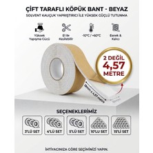 Çift Taraflı Beyaz Köpük Bant 18 mm x 4,57 Metre - Yüksek Yapışma Güçlü Kauçuk Esaslı Montaj Bandı