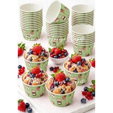 Trend Hediye Sepeti Dondurma Desenli Kek Baskılı Mint Yeşili Muffin Cupcake Kalıbı Kek Kapsülü 50'li