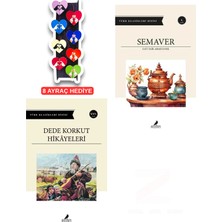 Anonim Yayıncılık Semaver Dede Korkut Hikayeleri 2 Kitap Set 8'li Özel Tasarım Kalp Ayraç Hediyeli