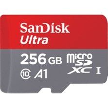 SanDisk Ultra 256GB microSDXC Hafıza Kartı 100MB/S UHS-I Adaptör ile Yüksek Hızlı Performans